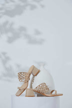 WOVEN SANDALS - NUDE