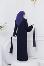 DRAPE DRESS - NAVY BLUE