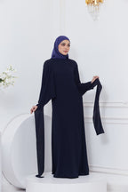 DRAPE DRESS - NAVY BLUE