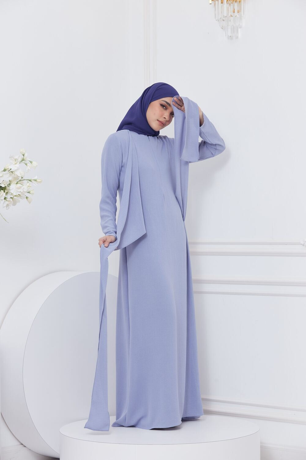 DRAPE DRESS - CORN FLOWER