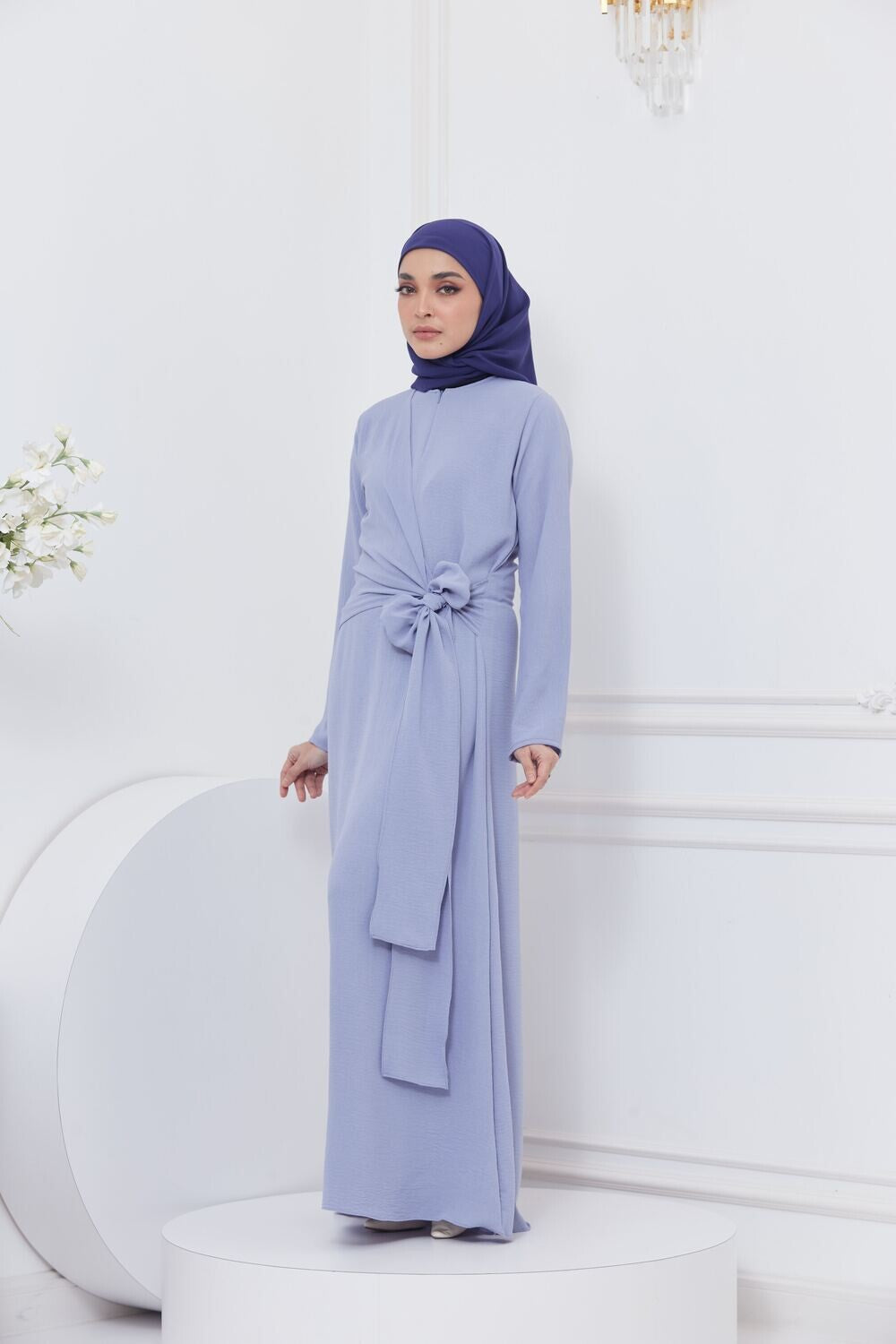 DRAPE DRESS - CORN FLOWER