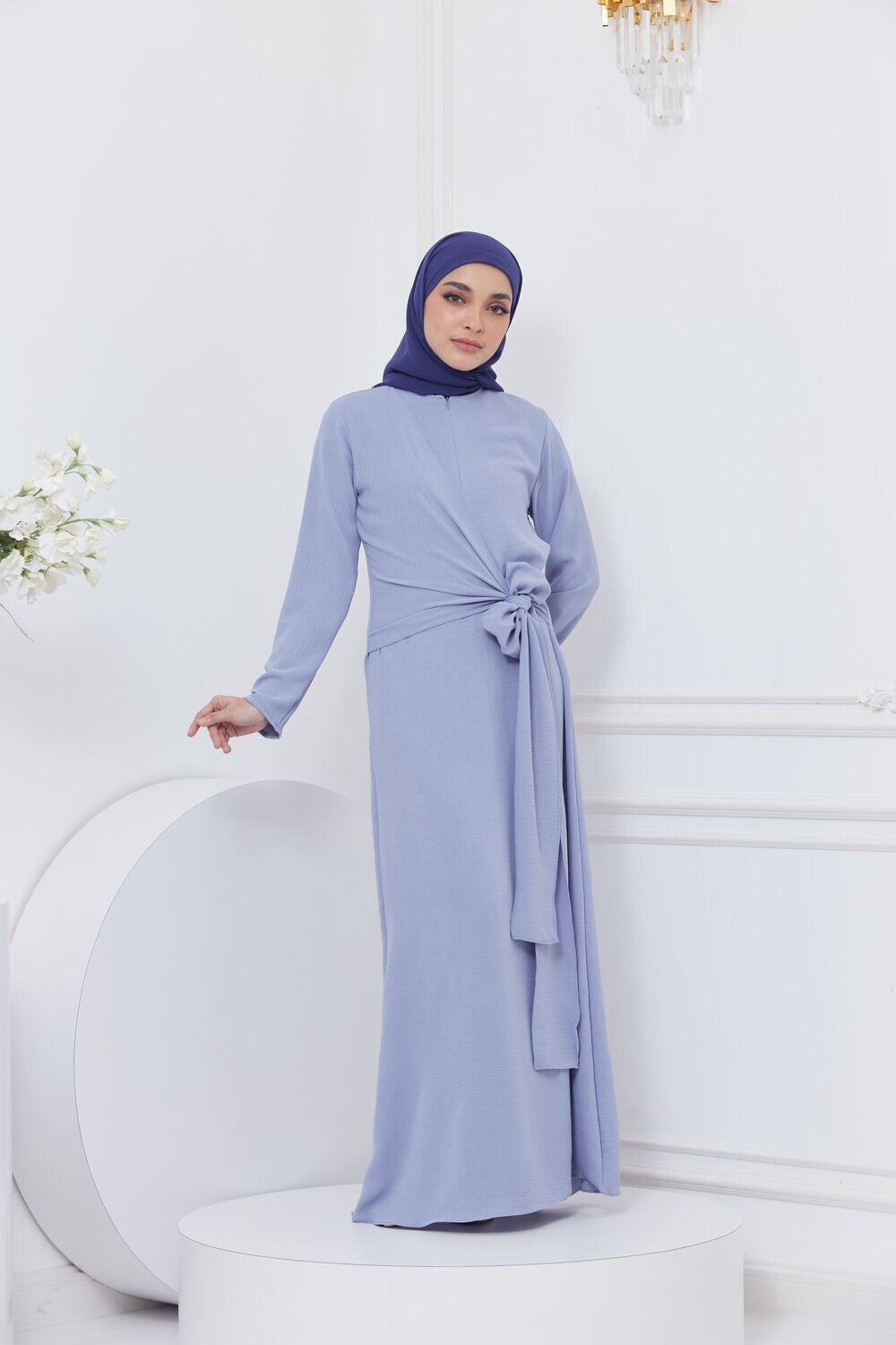 DRAPE DRESS - CORN FLOWER