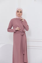DRAPE DRESS - MAUVE PINK