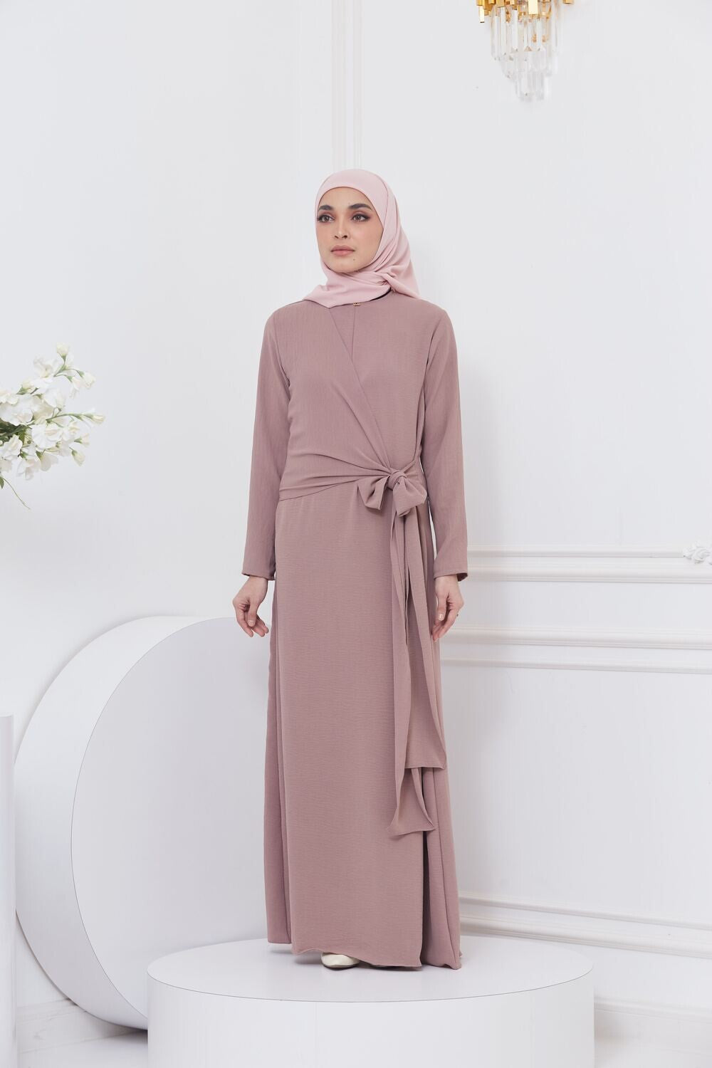 DRAPE DRESS - CHOCOLATE