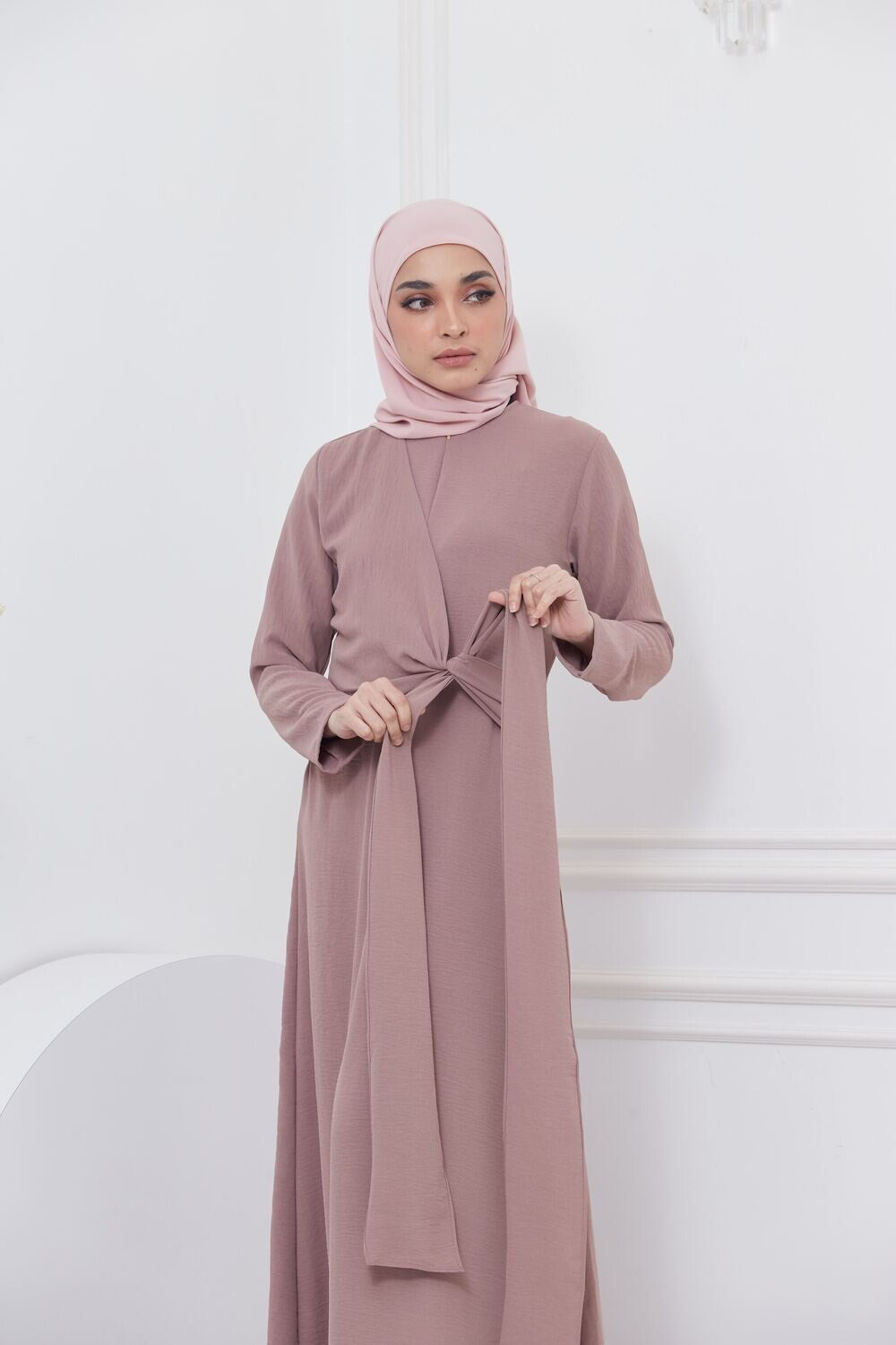 DRAPE DRESS - CHOCOLATE