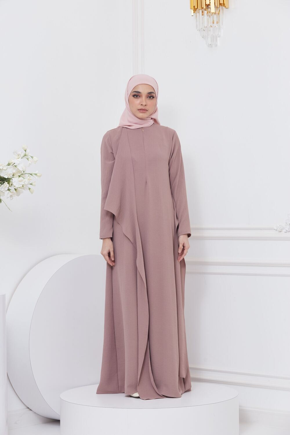 DRAPE DRESS - CHOCOLATE