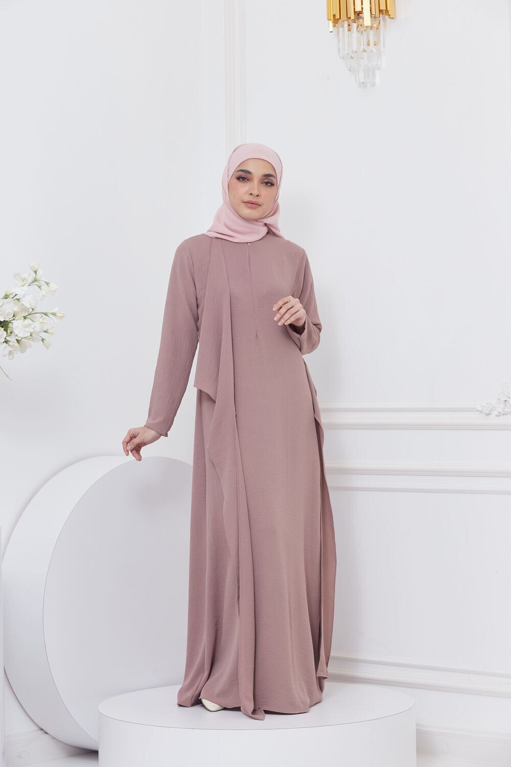 DRAPE DRESS - CHOCOLATE