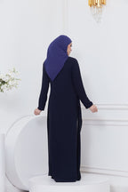 DRAPE DRESS - NAVY BLUE