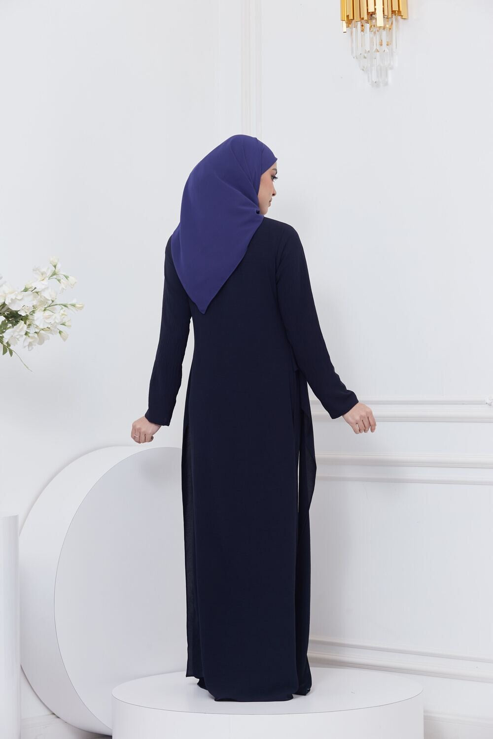 DRAPE DRESS - NAVY BLUE