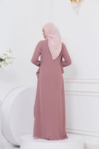 DRAPE DRESS - MAUVE PINK