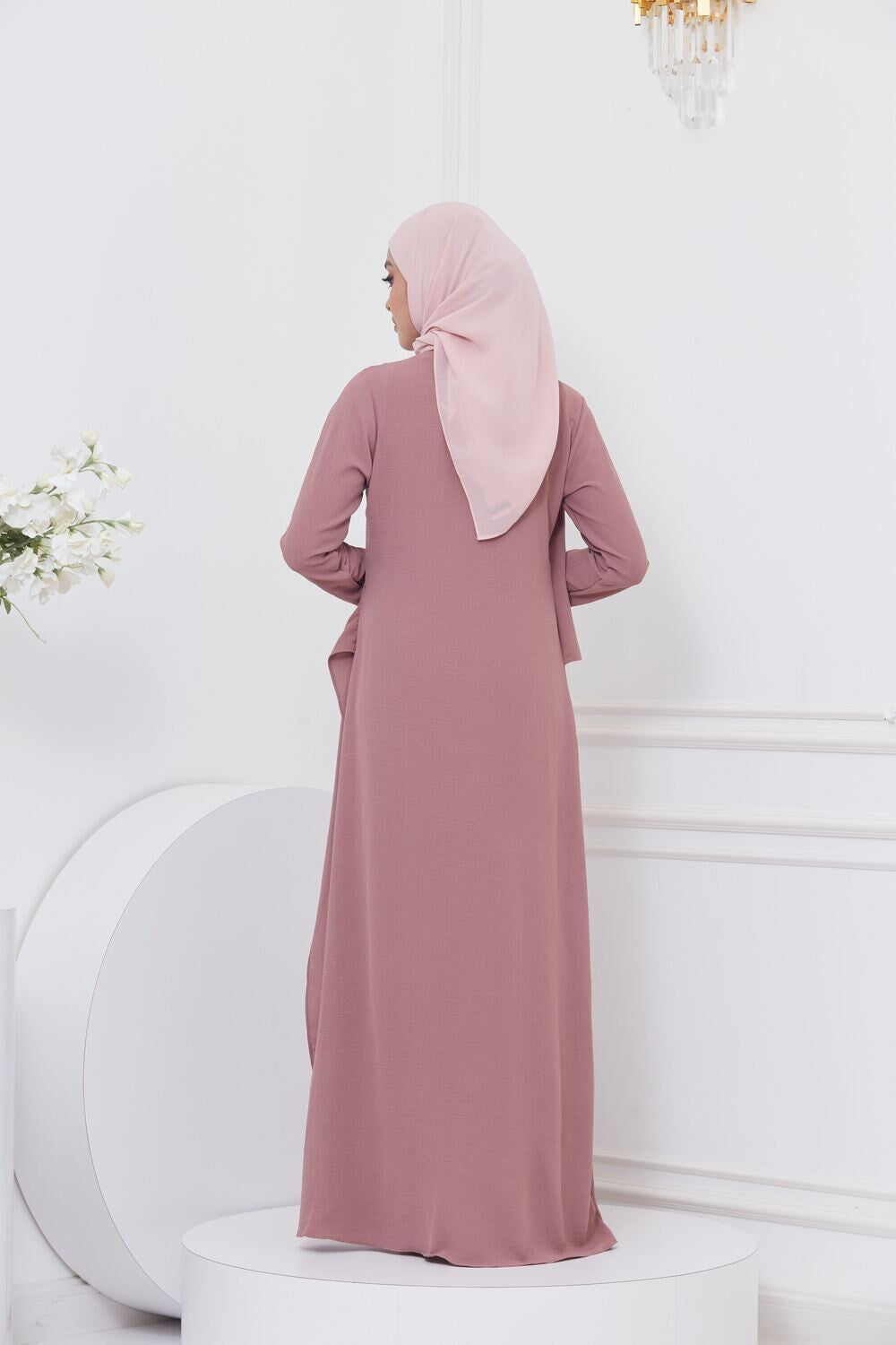 DRAPE DRESS - MAUVE PINK
