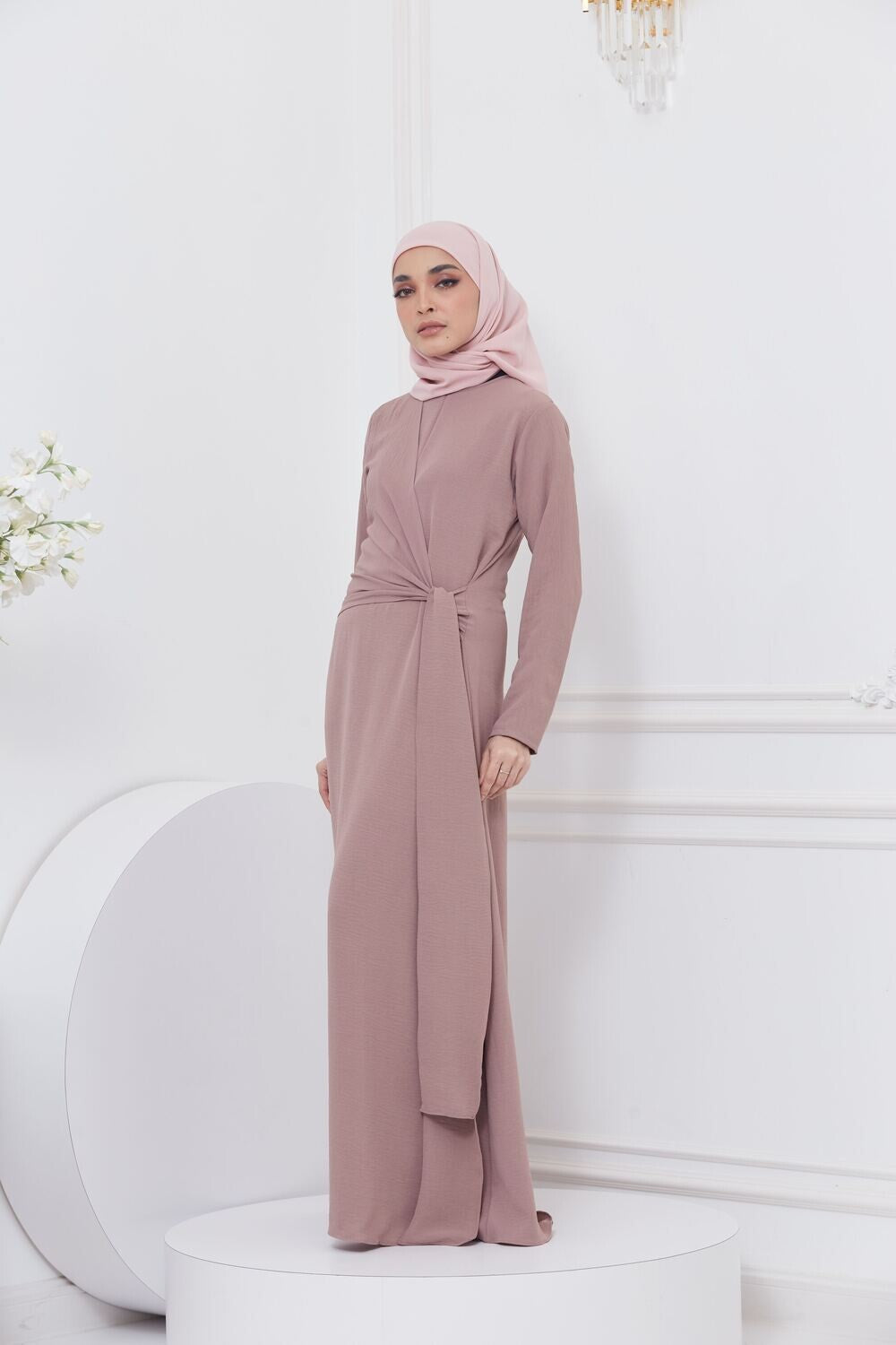 DRAPE DRESS - CHOCOLATE