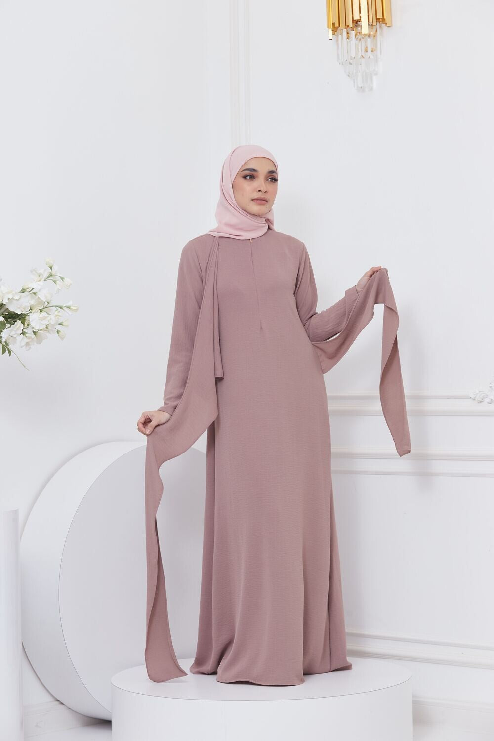 DRAPE DRESS - CHOCOLATE