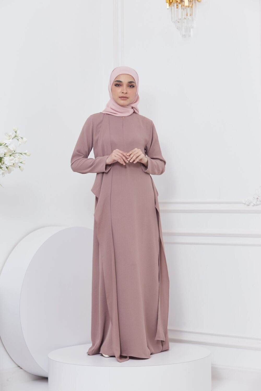 DRAPE DRESS - CHOCOLATE