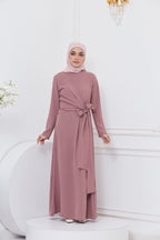 DRAPE DRESS - MAUVE PINK