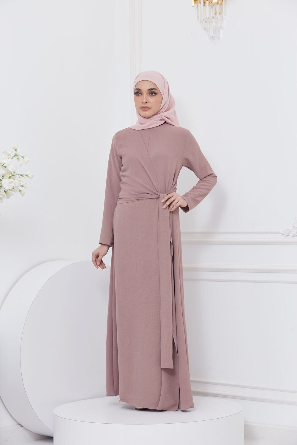 DRAPE DRESS - CHOCOLATE