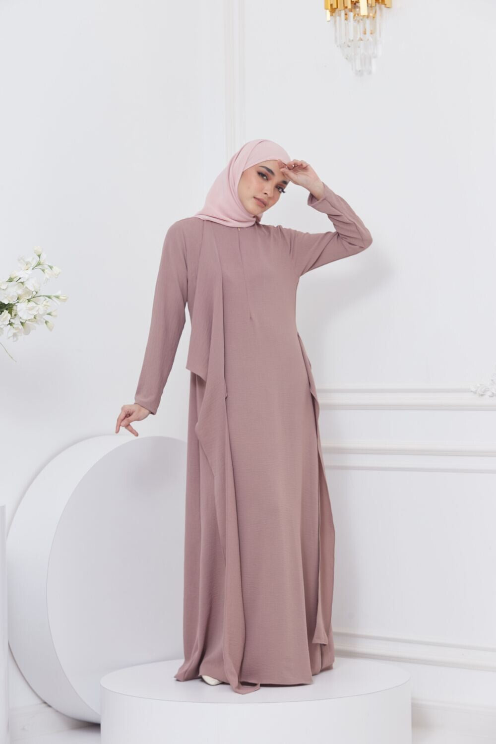 DRAPE DRESS - CHOCOLATE