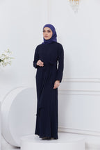 DRAPE DRESS - NAVY BLUE