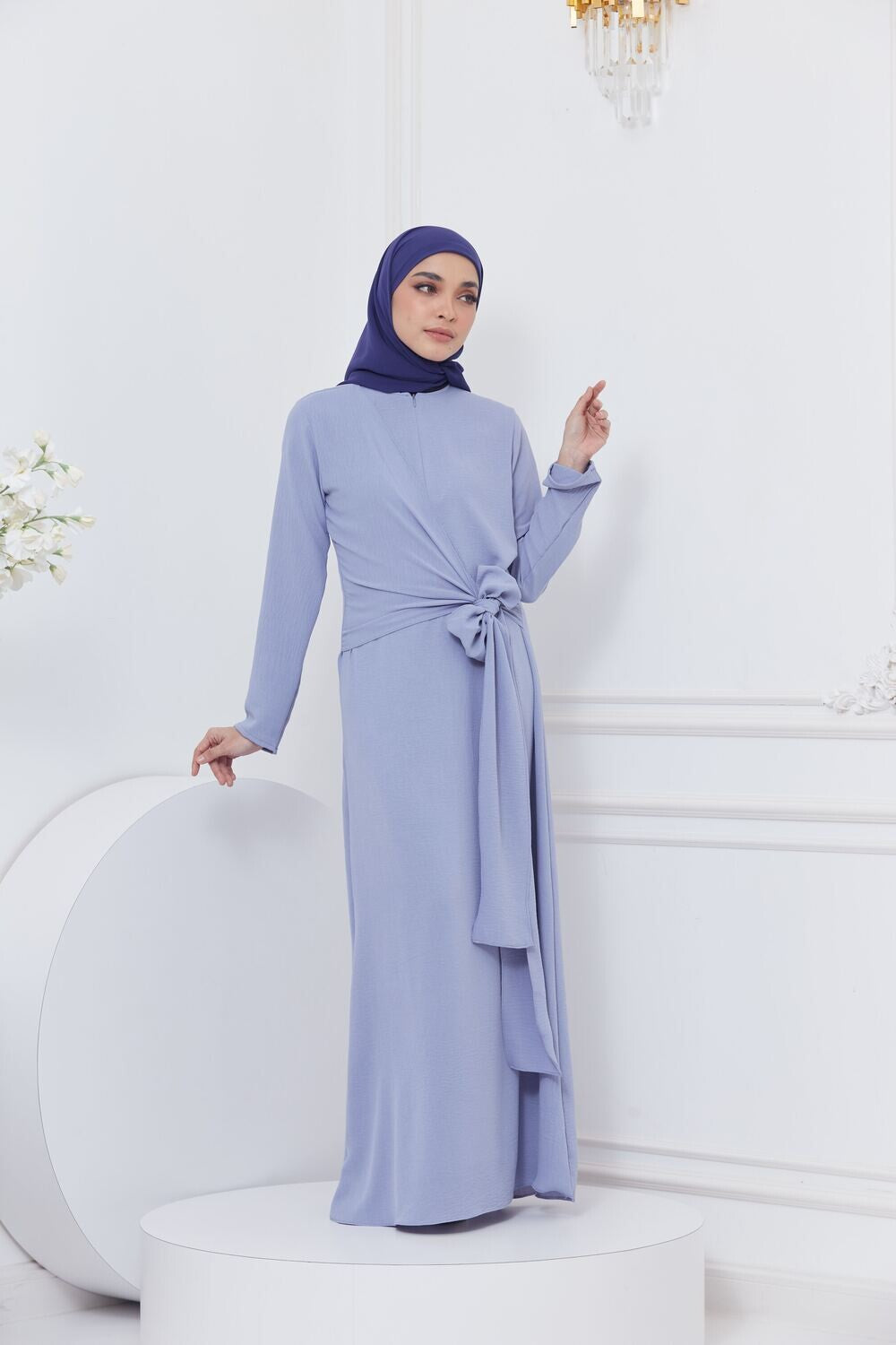 DRAPE DRESS - CORN FLOWER