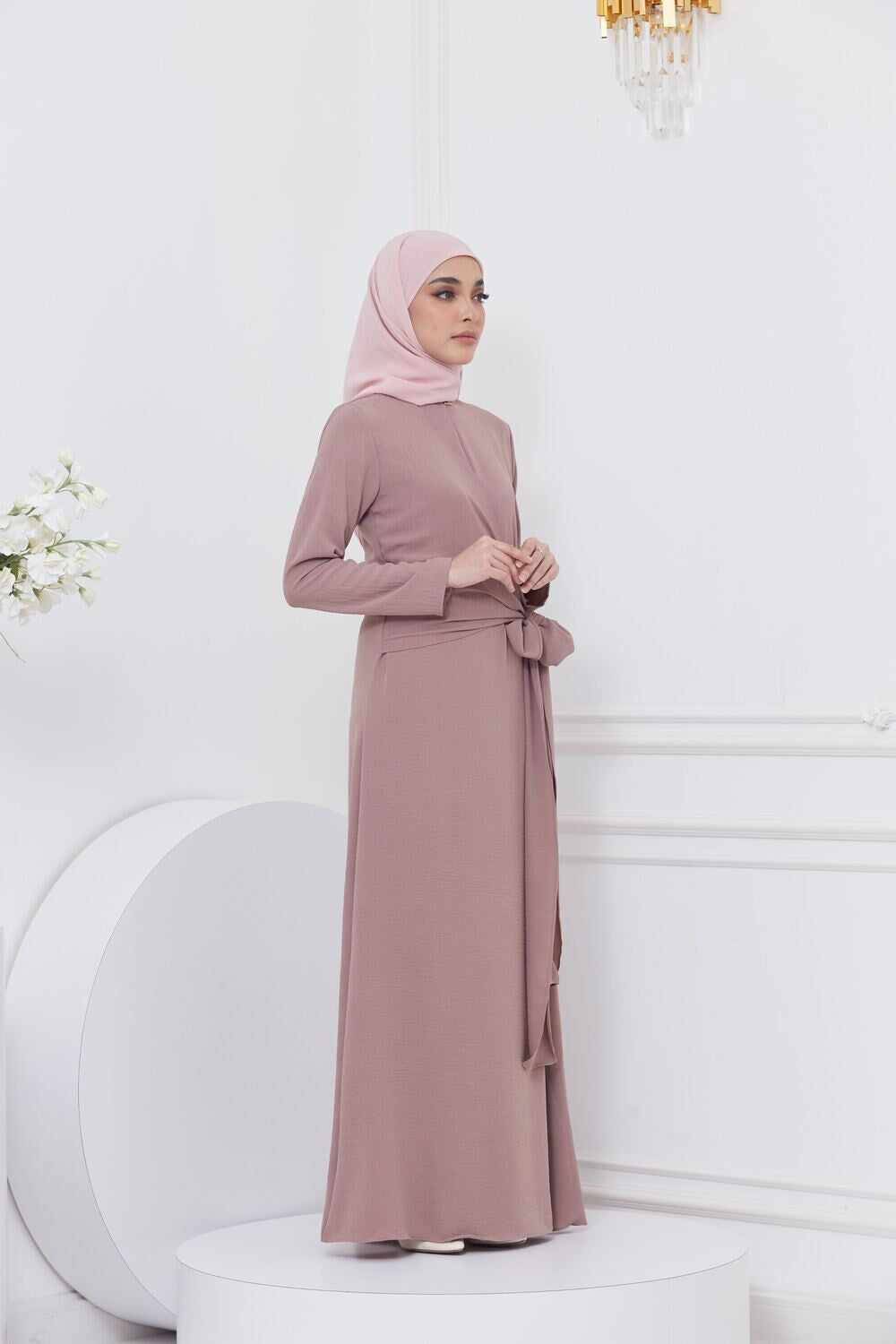 DRAPE DRESS - CHOCOLATE