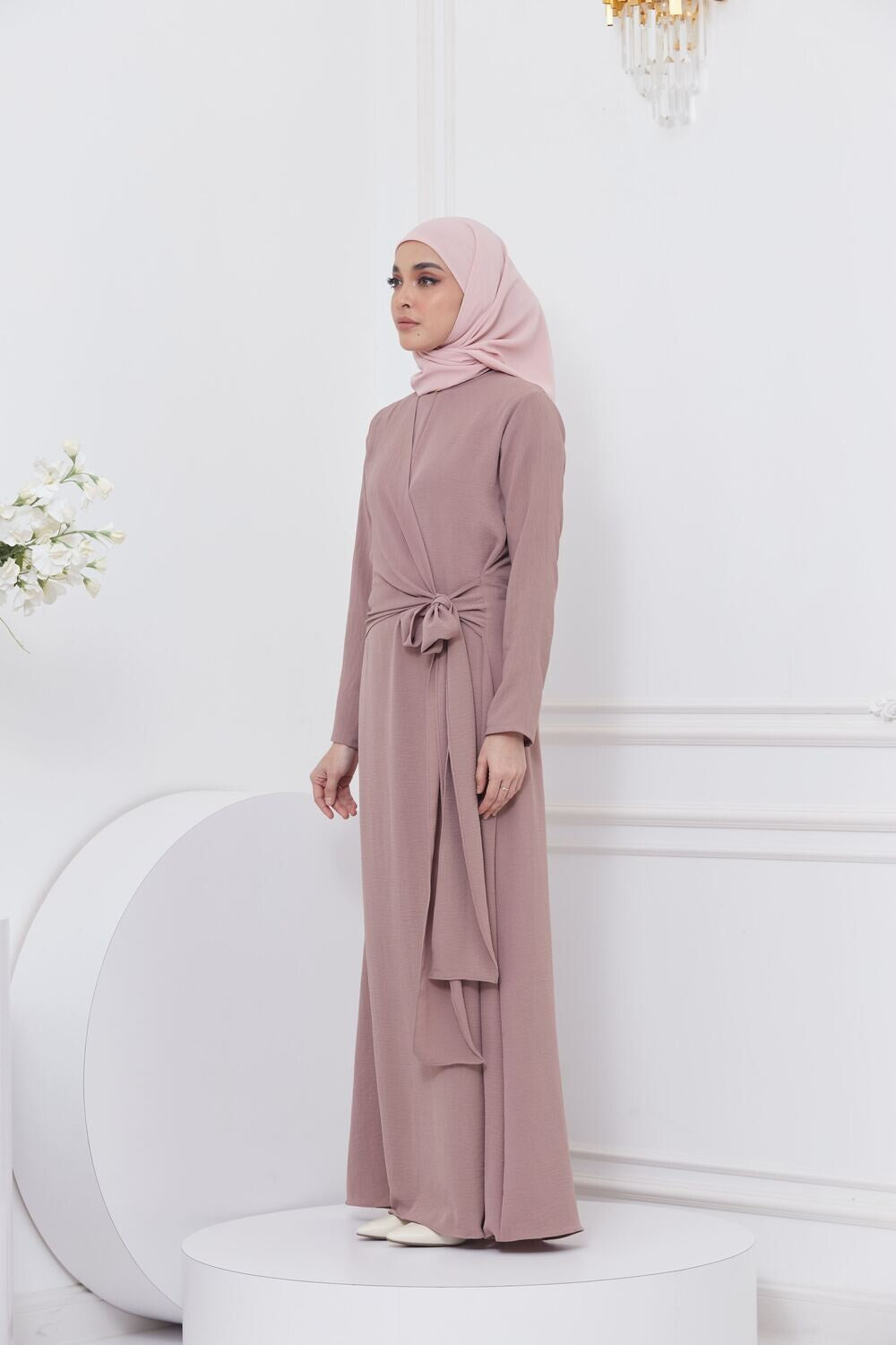 DRAPE DRESS - CHOCOLATE