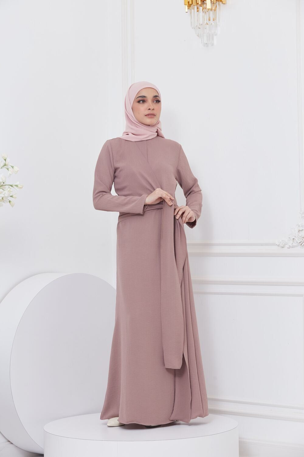 DRAPE DRESS - CHOCOLATE