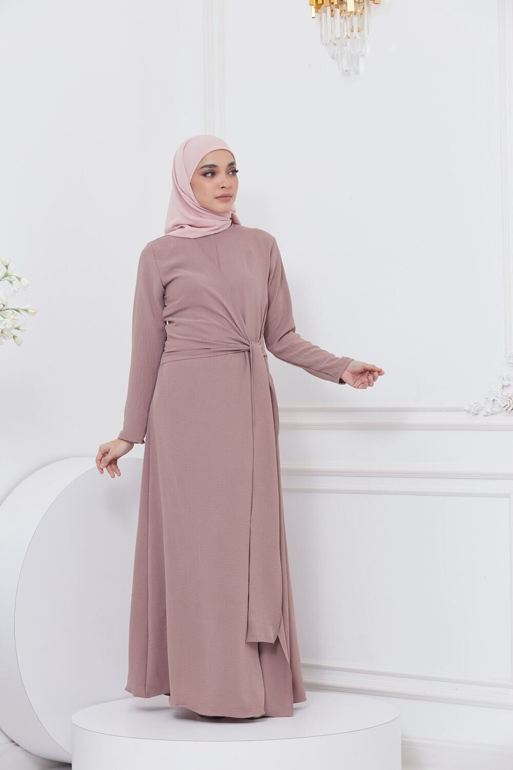 DRAPE DRESS - CHOCOLATE