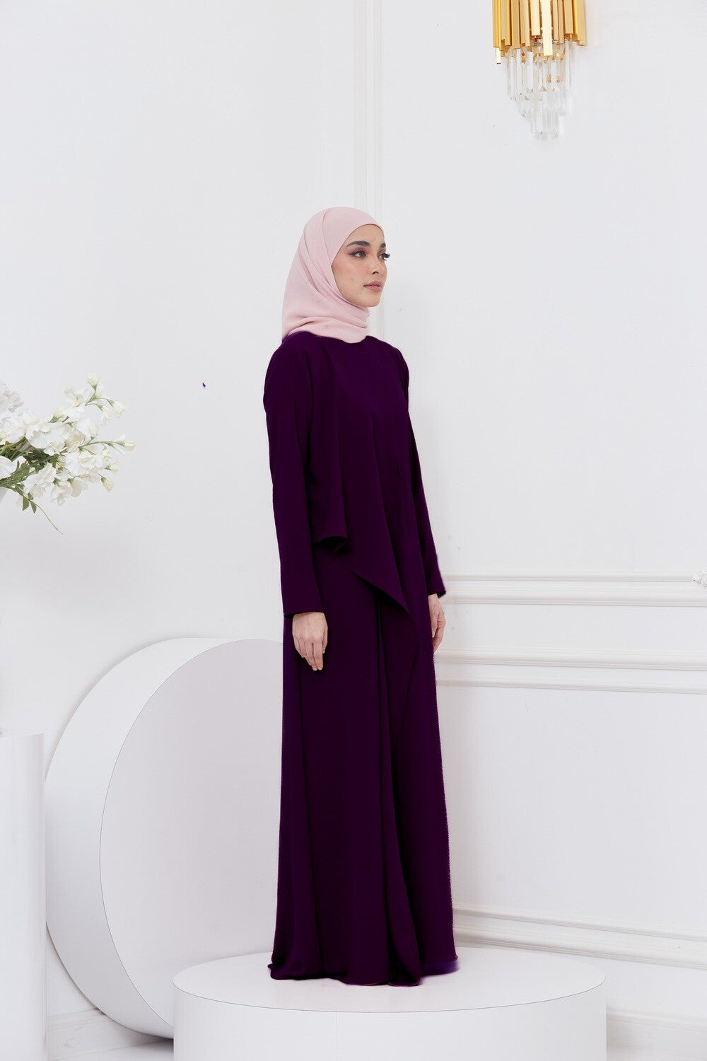 DRAPE DRESS - EGG PLANT