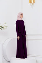 DRAPE DRESS - EGG PLANT