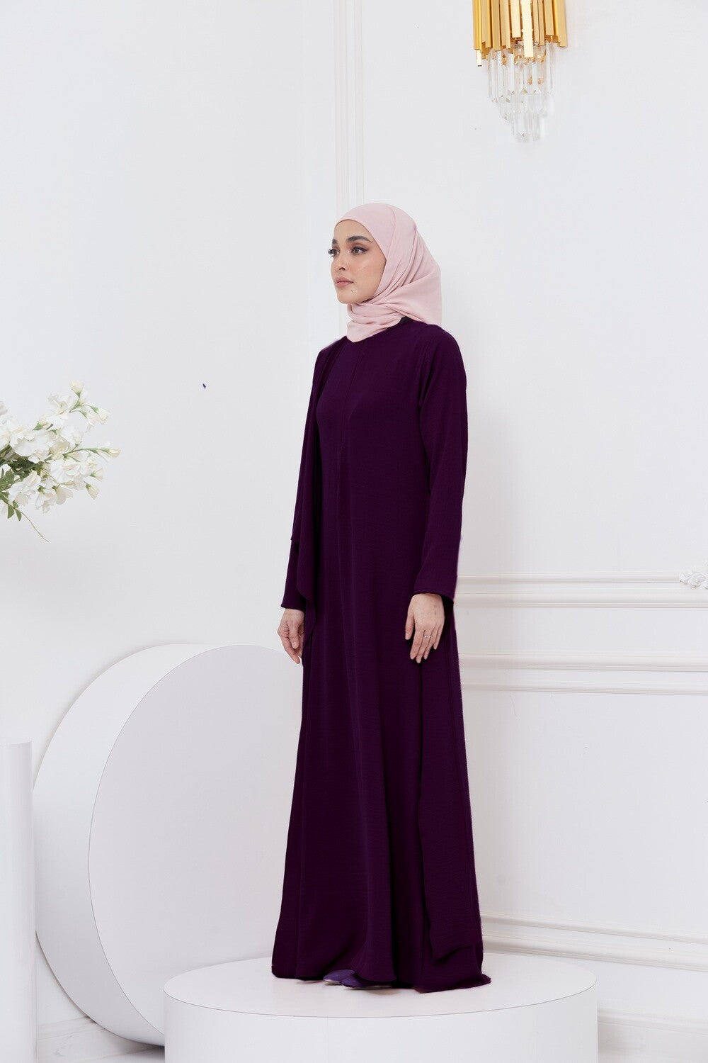DRAPE DRESS - EGG PLANT