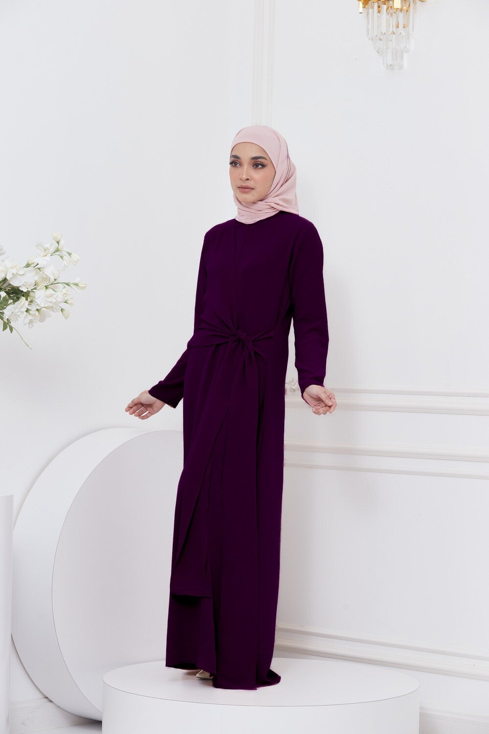 DRAPE DRESS - EGG PLANT