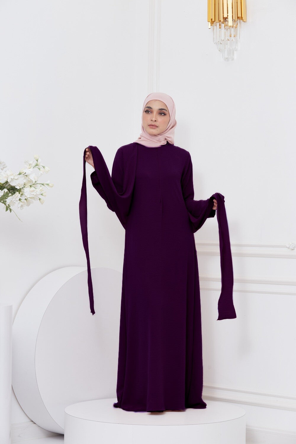 DRAPE DRESS - EGG PLANT