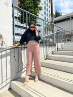 HIGH WAIST PANTS - DUSTY PINK