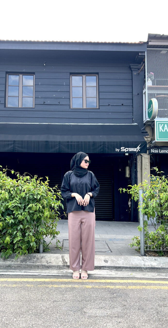 HIGH WAIST PANTS - DUSTY PINK