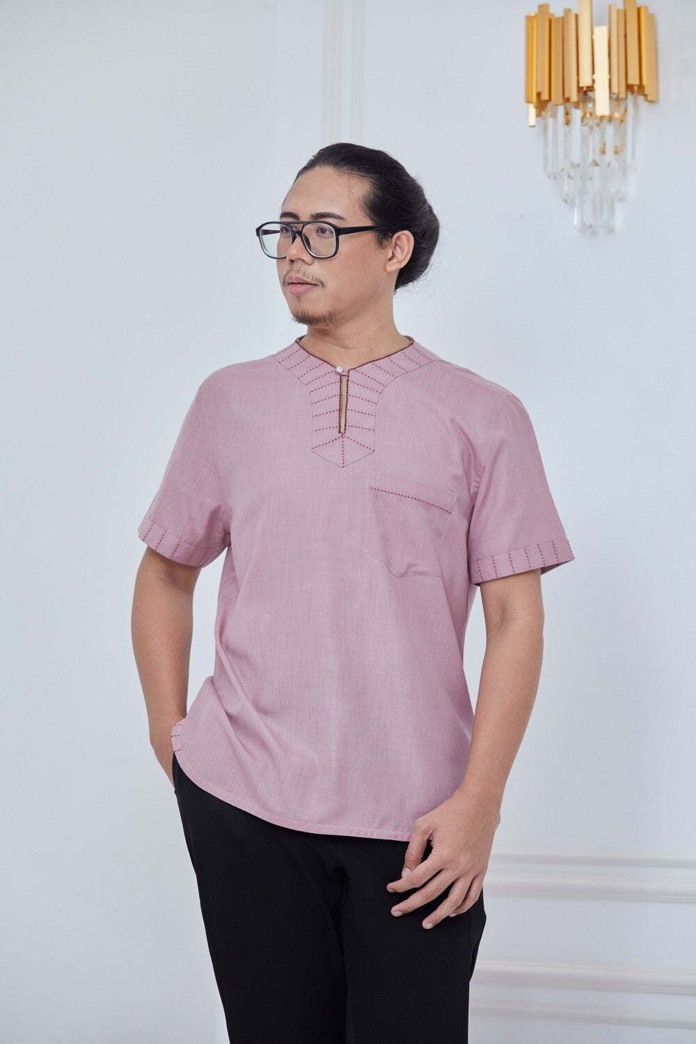 KURTA - MENS MAUVE PINK