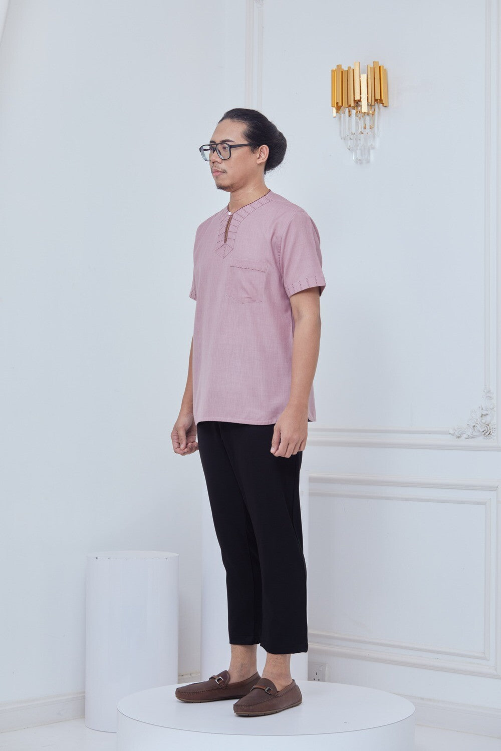 KURTA - MENS MAUVE PINK