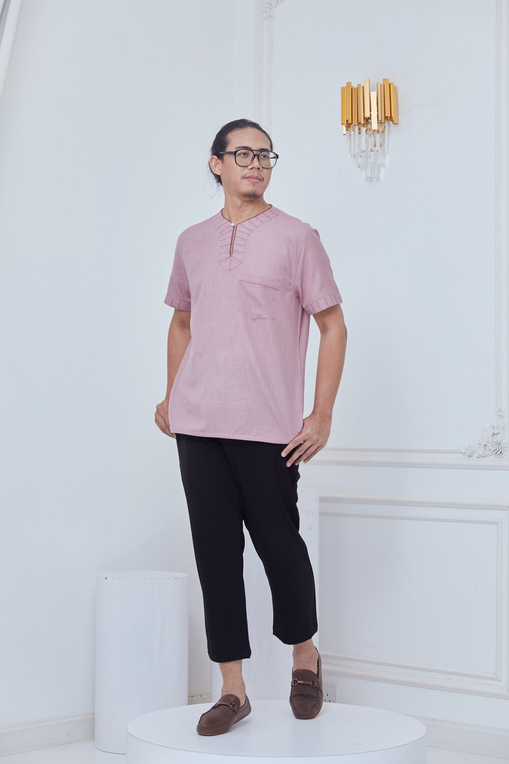 KURTA - MENS MAUVE PINK