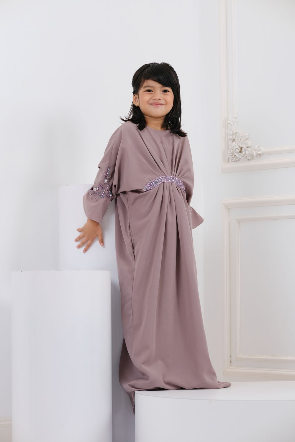 QAYRA CAFTAN KIDS -  DUSTY PURPLE