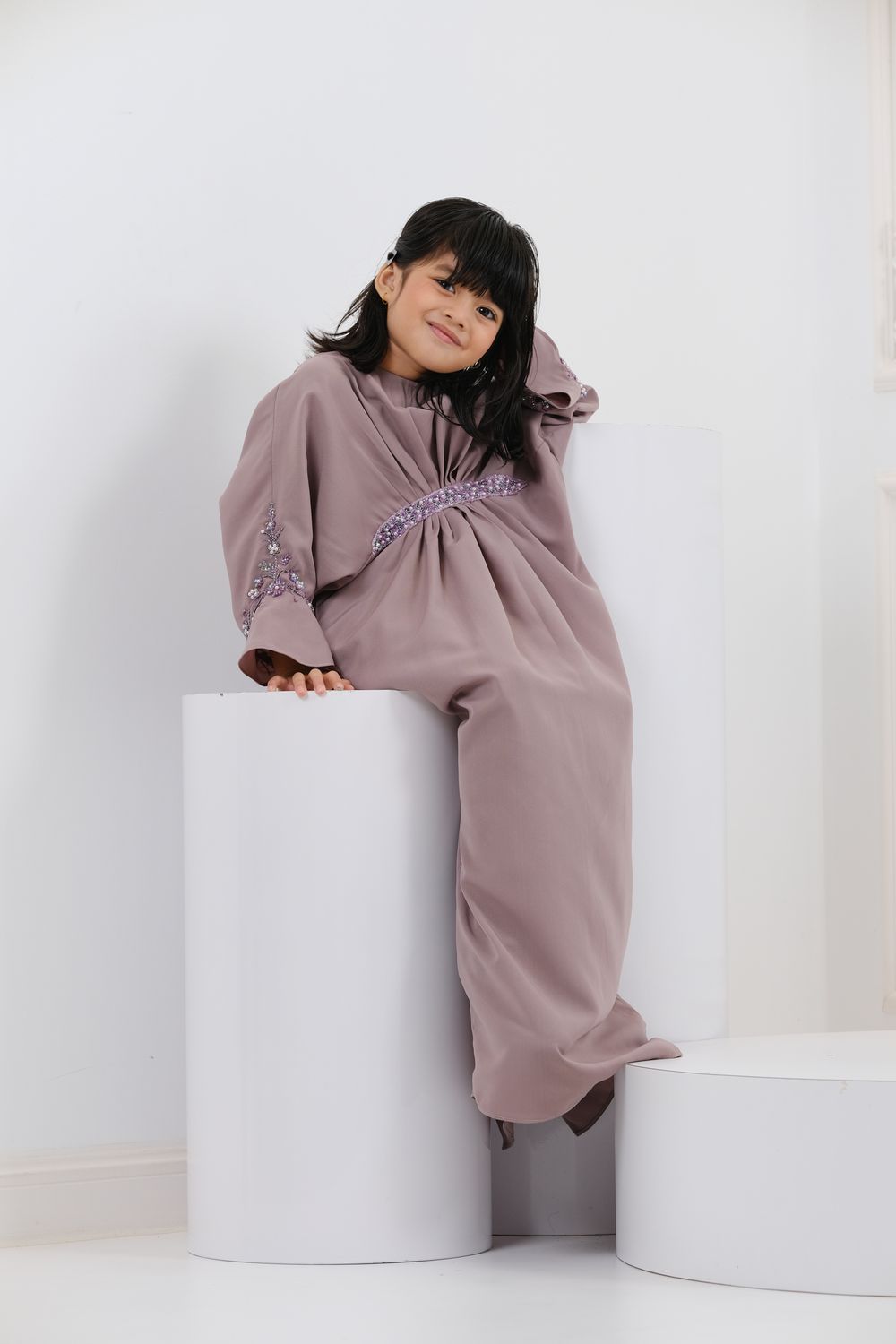 QAYRA CAFTAN KIDS -  DUSTY PURPLE