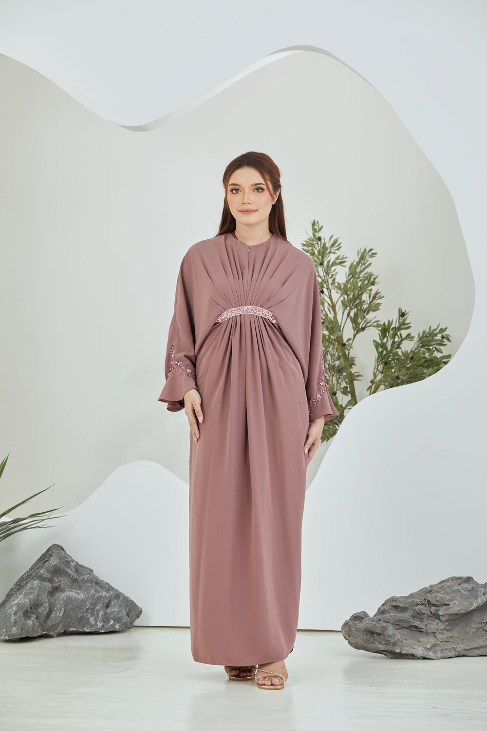 QAYRA CAFTAN -  DEEP SALMON