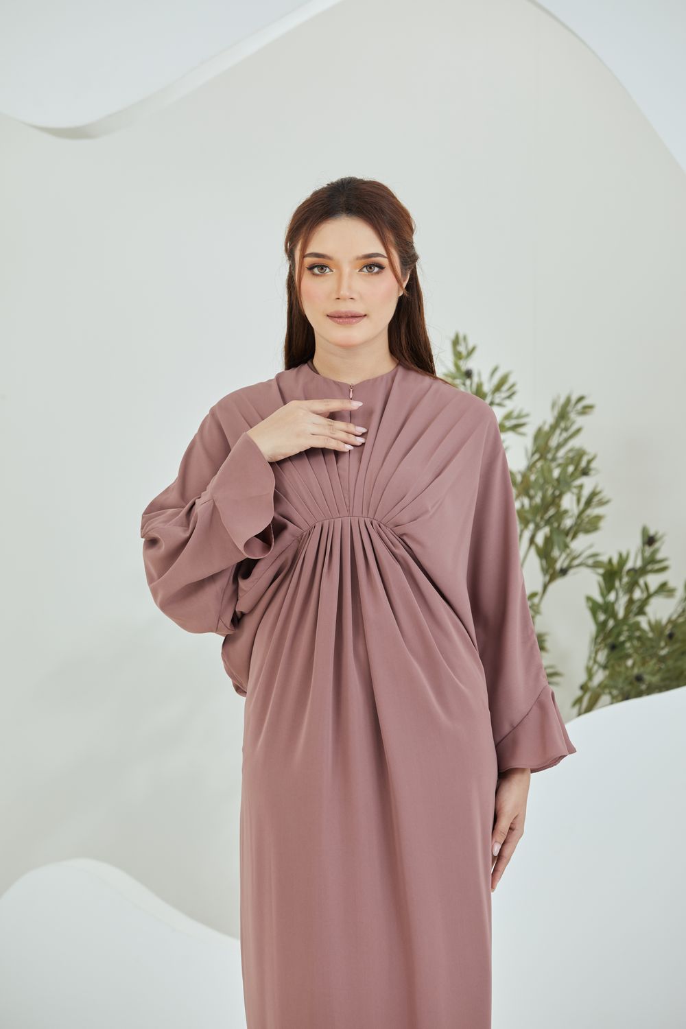 QAYRA CAFTAN -  DEEP SALMON