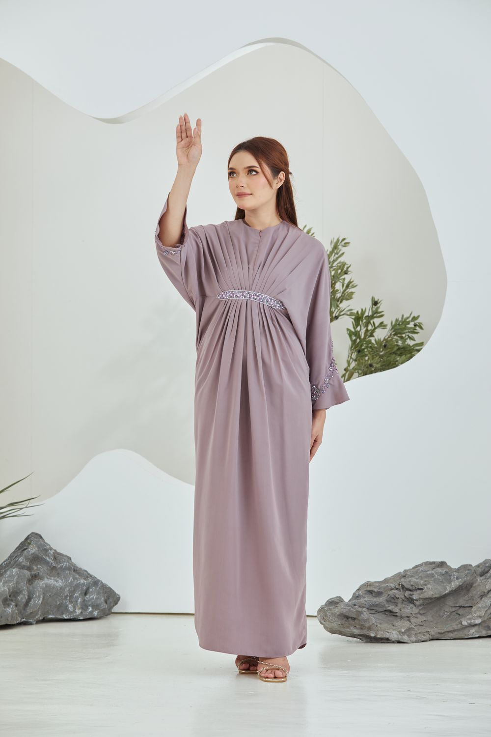 QAYRA CAFTAN -  DUSTY PURPLE