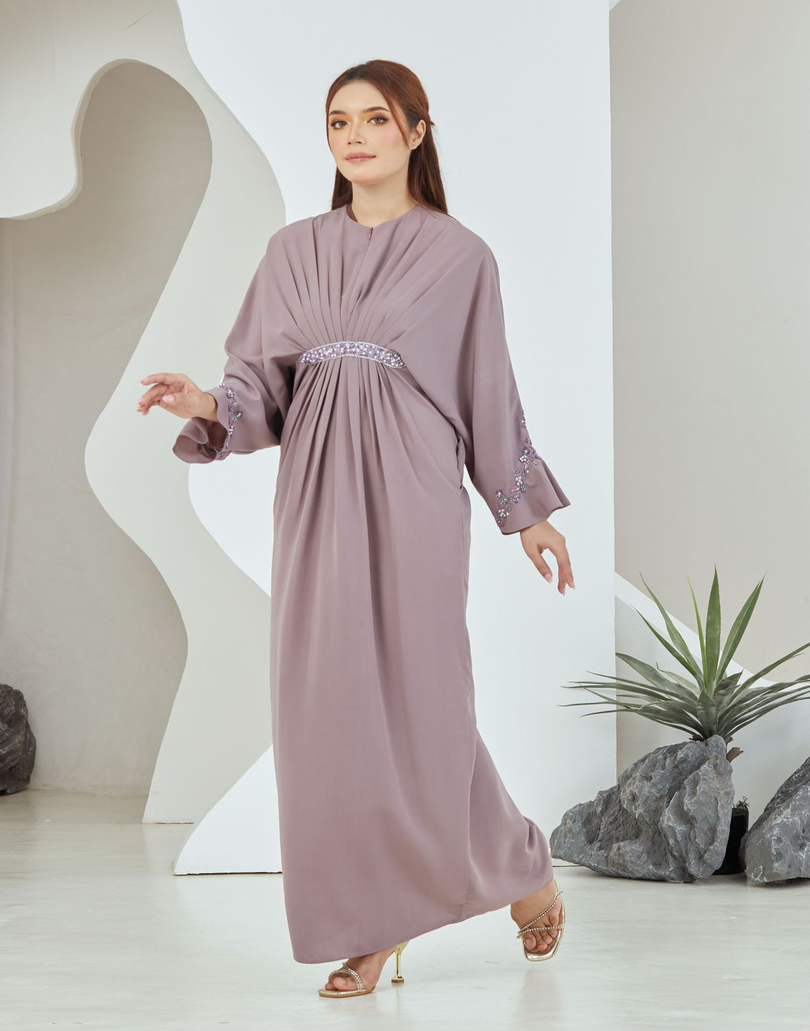 QAYRA CAFTAN -  DUSTY PURPLE