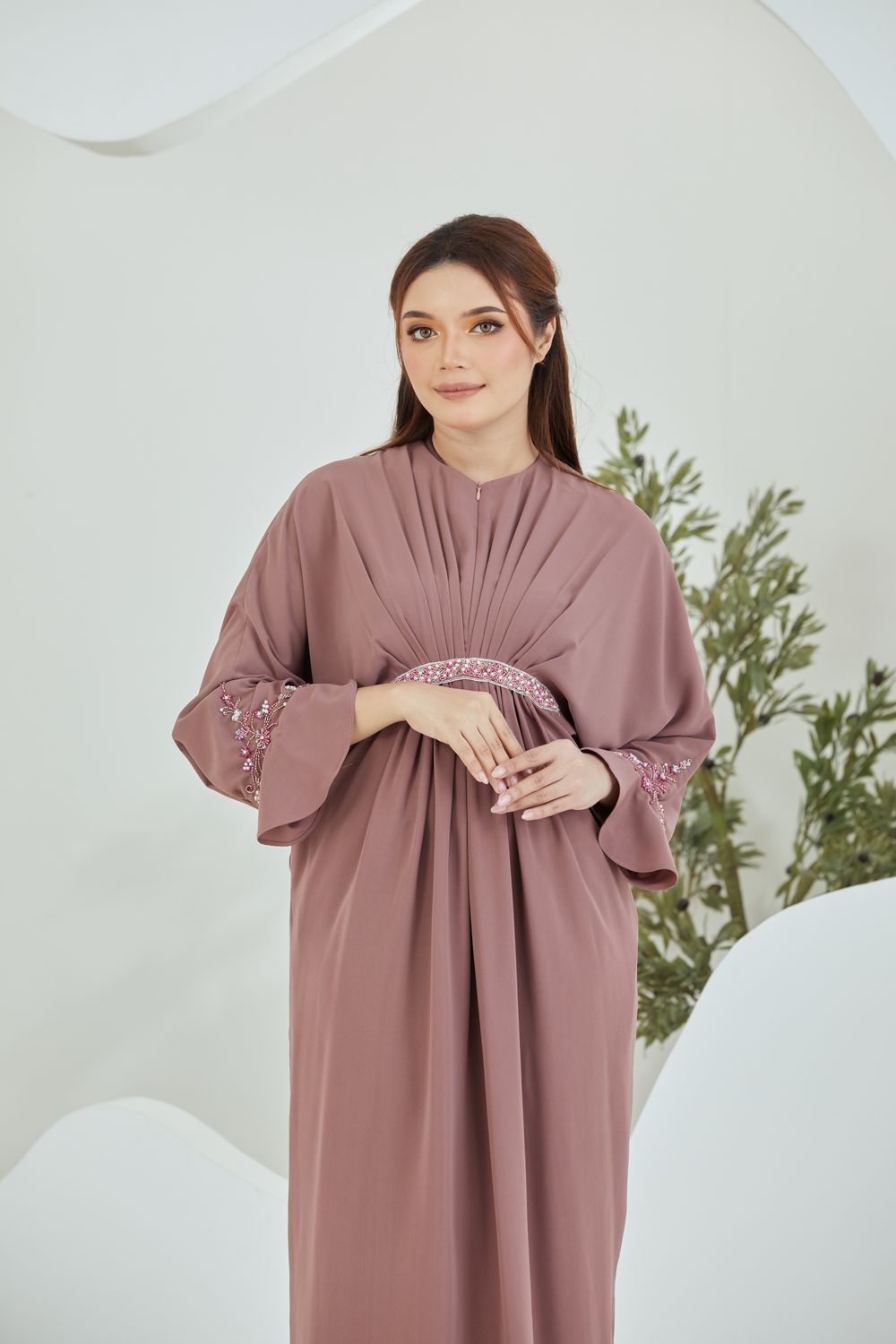 QAYRA CAFTAN -  DEEP SALMON