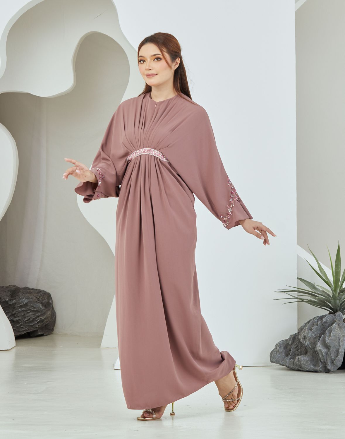 QAYRA CAFTAN -  DEEP SALMON
