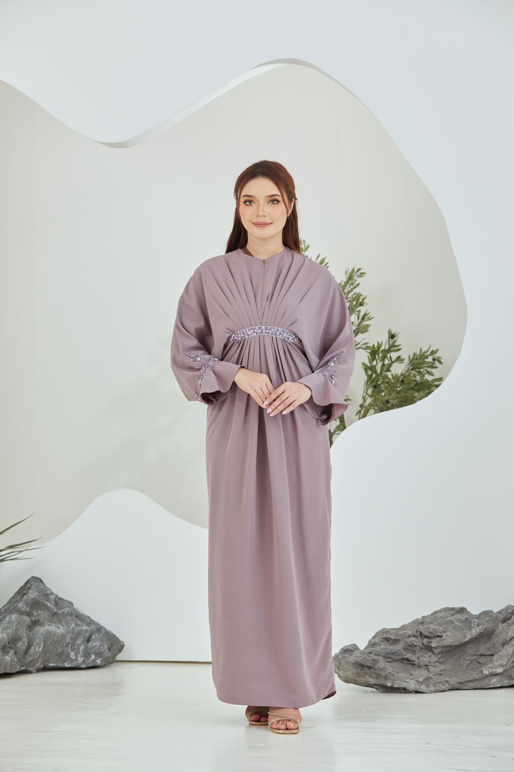 QAYRA CAFTAN -  DUSTY PURPLE