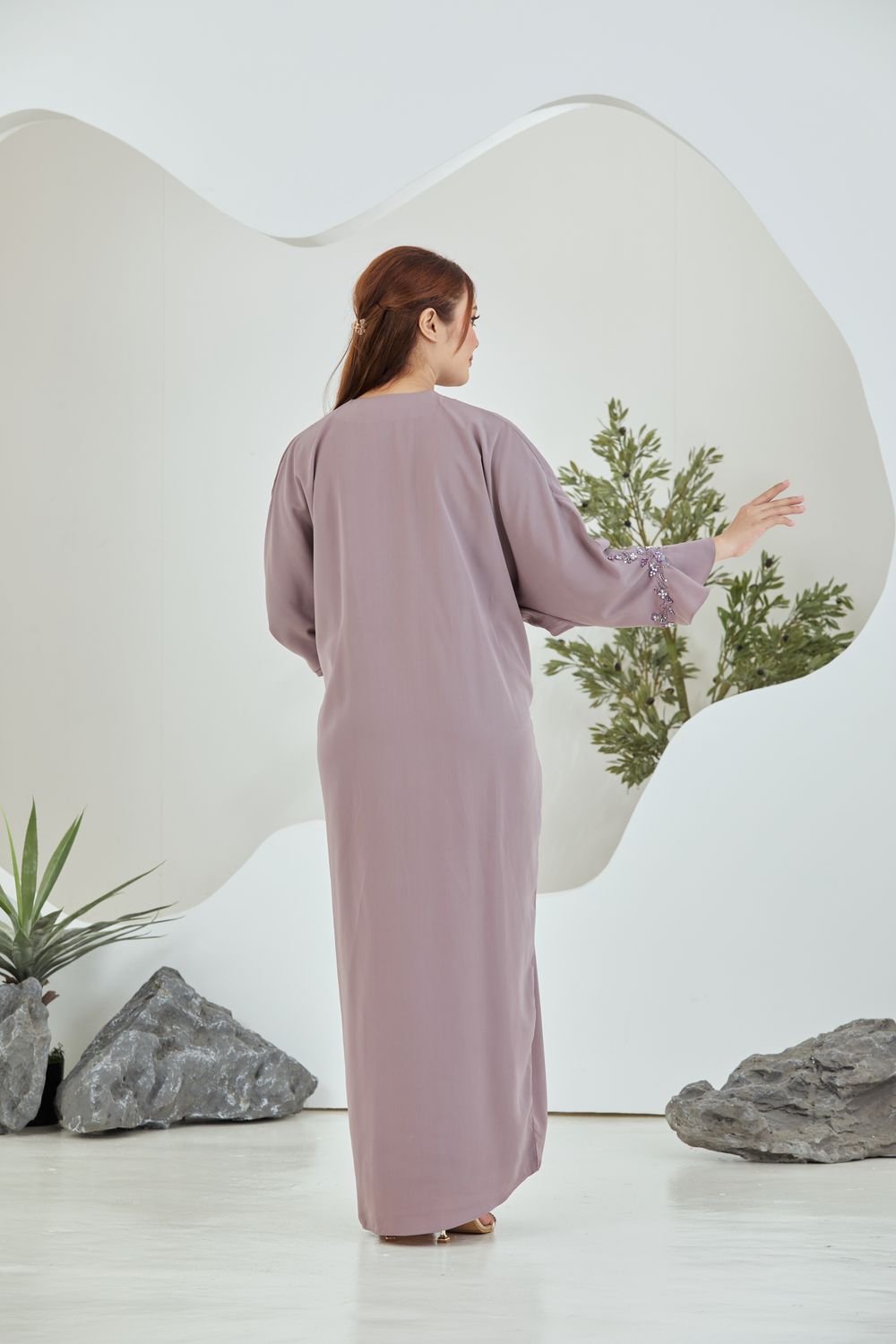 QAYRA CAFTAN -  DUSTY PURPLE
