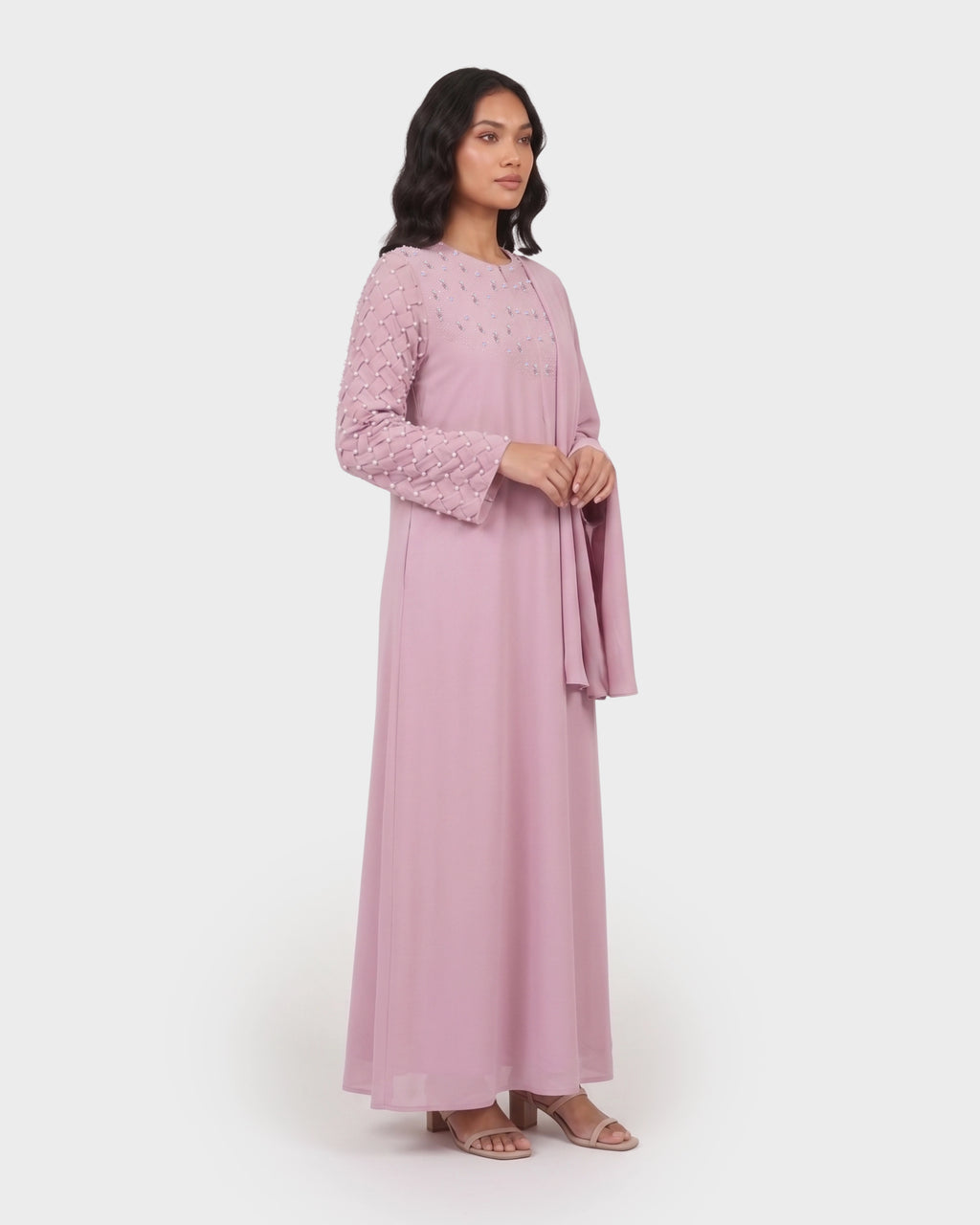 ARYAANA ABAYA - MAUVE PINK