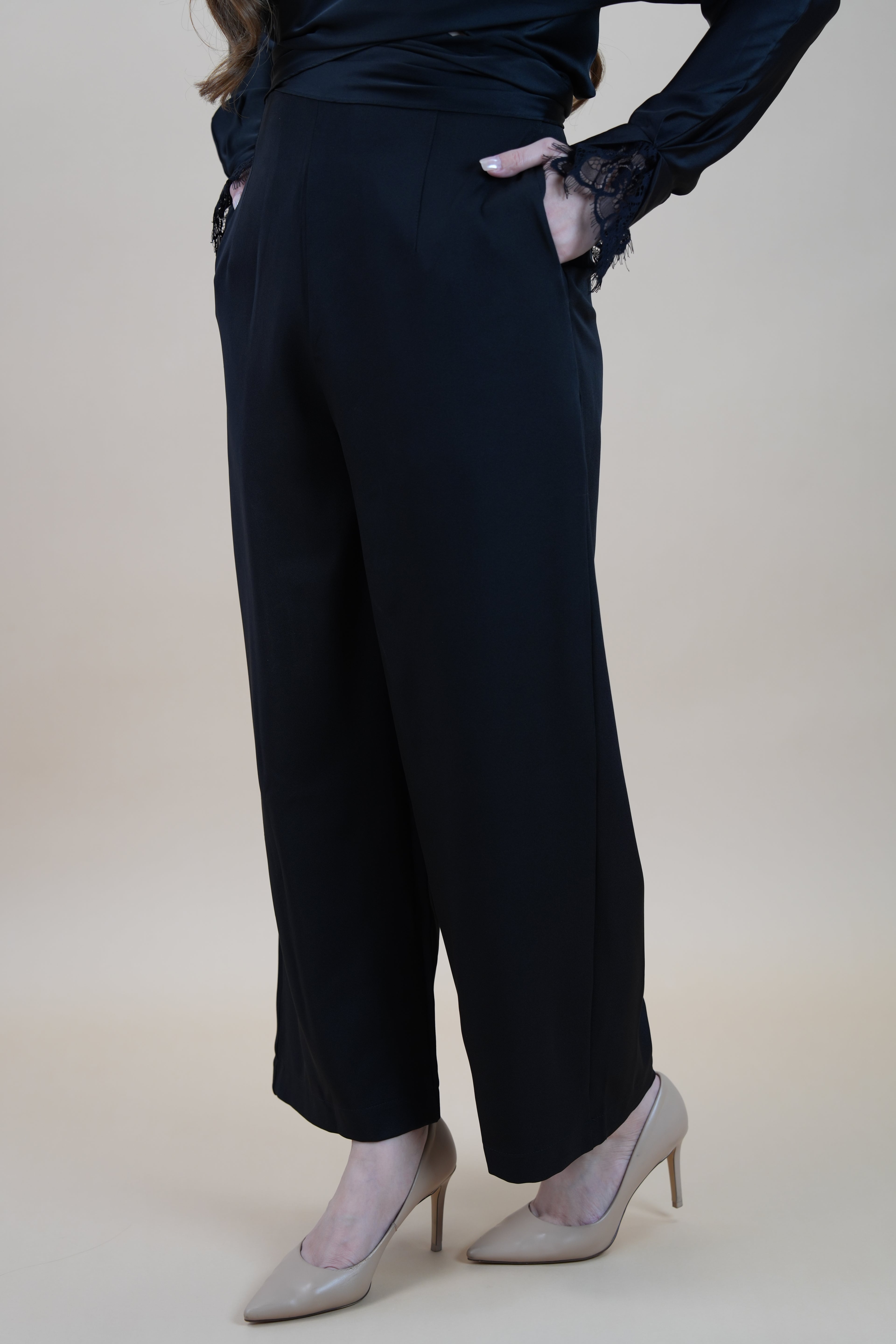 HIGH WAIST PANTS - BLACK