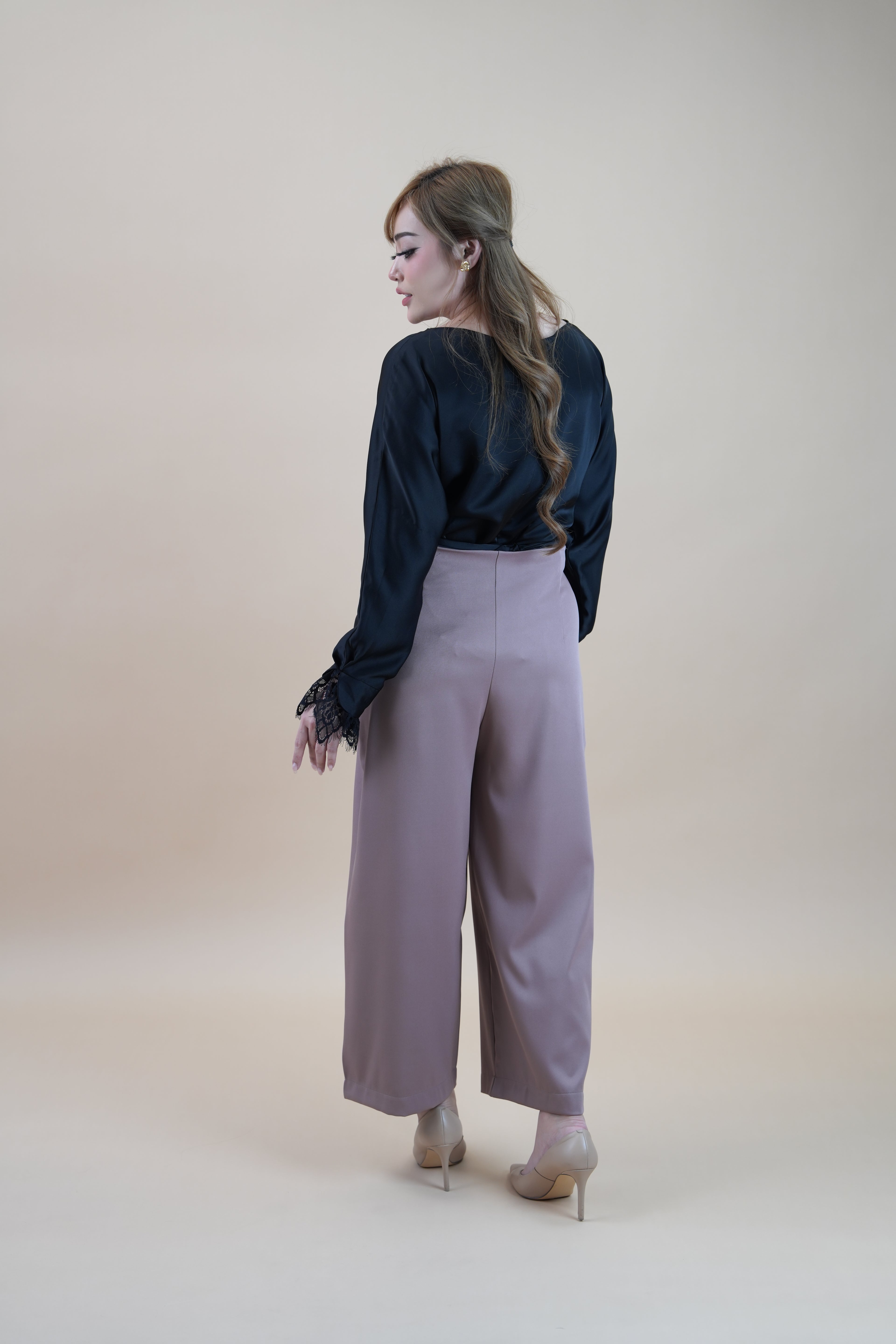 HIGH WAIST PANTS - DUSTY PINK